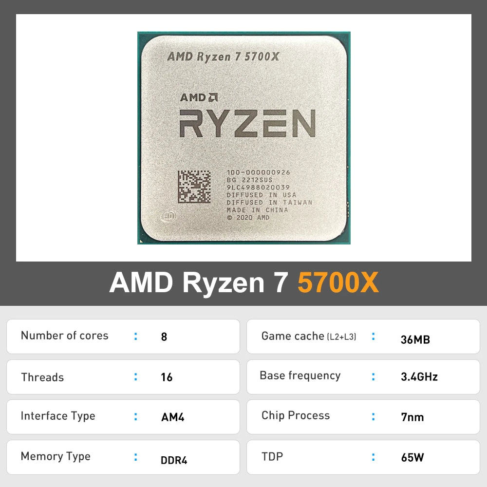 AMD Ryzen 7 5700X – 8-Core 16-Thread Gaming Powerhouse